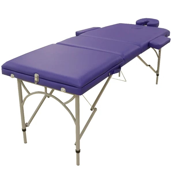 Camilla plegable de aluminio Kinefis Aluminum Pro: tres cuerpos, ligera y resistente, 195 x 70 cm (Color azul) - OUTLET